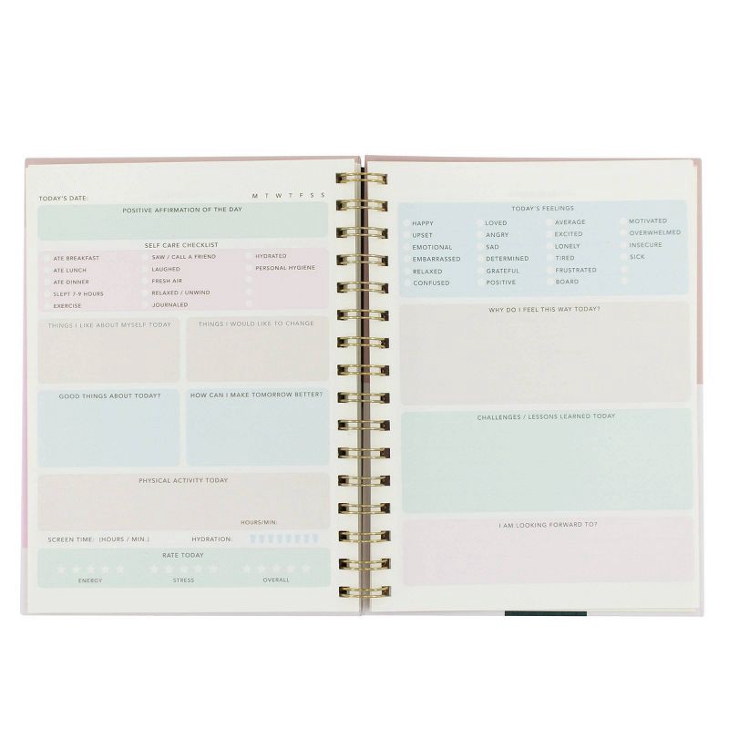 slide 5 of 6, Continental Accessory Journey to Wellness Guided Twin Wire Journal 6.75"x8.5" 100 Sheets, 1 ct
