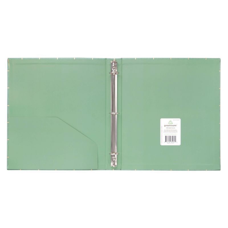 slide 2 of 3, greenroom 1" Ring Binder PU Leather Gold Windowpane Plaid, 1 ct