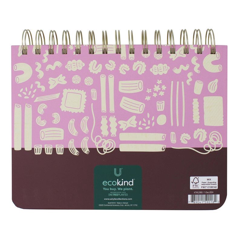 slide 3 of 5, Continental Accessory Weekly Meal Planner Twin Wire Texture Hard Cover Journal 6.75"x8" 128 Sheets, 128 sheets