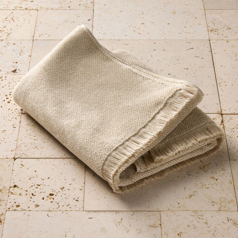 slide 1 of 4, Organic Texture Bath Towel Natural - Casaluna™, 1 ct