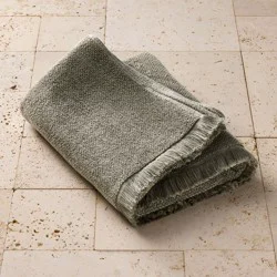 Organic Texture Bath Towel Olive - Casaluna™