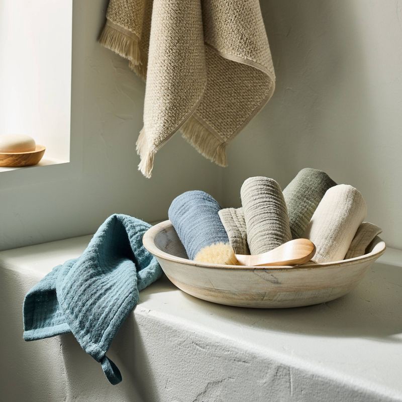 slide 2 of 3, 5pk Organic Gauze Washcloth Set Cool - Casaluna™, 5 ct