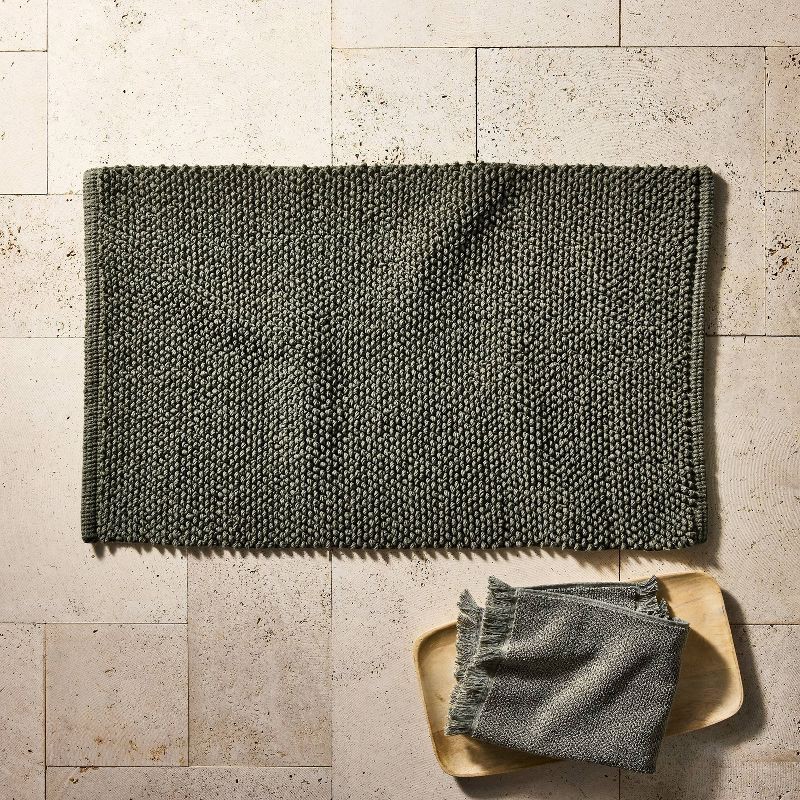 slide 2 of 4, 21"x34" Textured Bath Mat Olive - Casaluna™, 1 ct