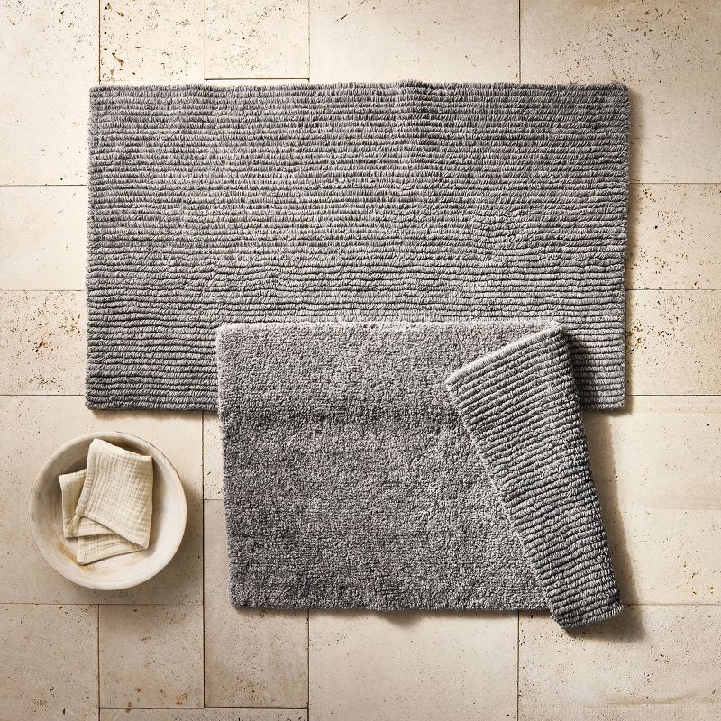 slide 2 of 4, 21"x34" Organic Melange Reversible Bath Rug Gray - Casaluna™, 1 ct