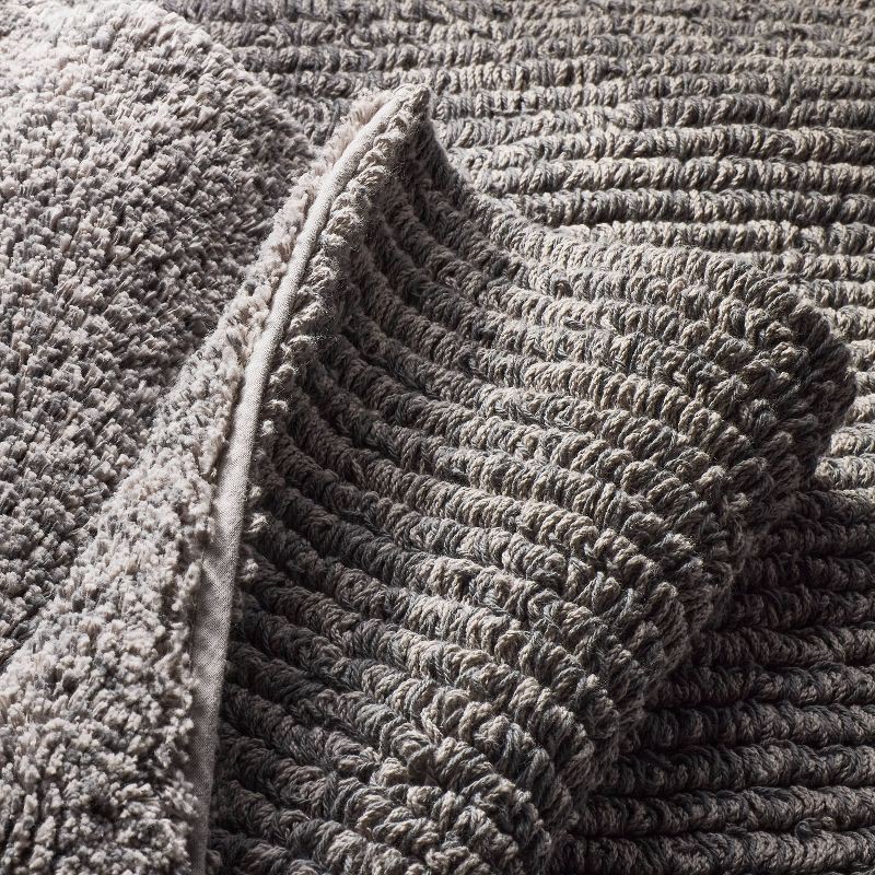 slide 3 of 4, 21"x34" Organic Melange Reversible Bath Rug Gray - Casaluna™, 1 ct