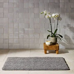 21"x34" Organic Melange Reversible Bath Rug Gray - Casaluna™
