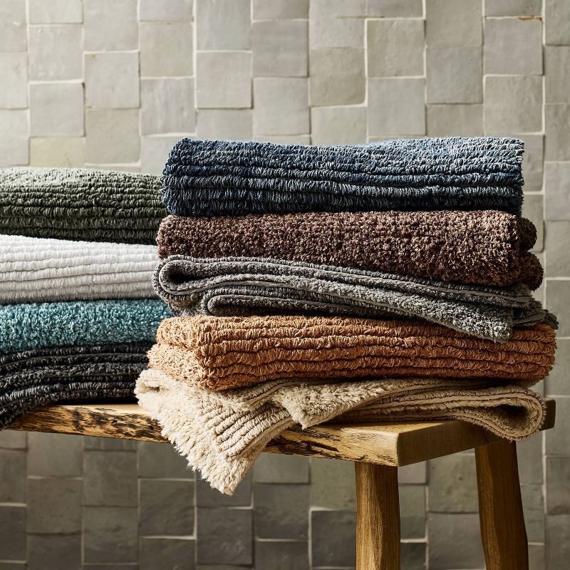 slide 4 of 4, 21"x34" Organic Melange Reversible Bath Rug Warm Brown - Casaluna™, 1 ct