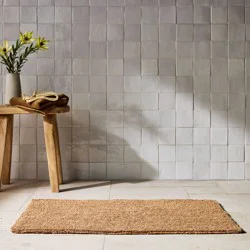 21"x34" Organic Melange Reversible Bath Rug Warm Brown - Casaluna™