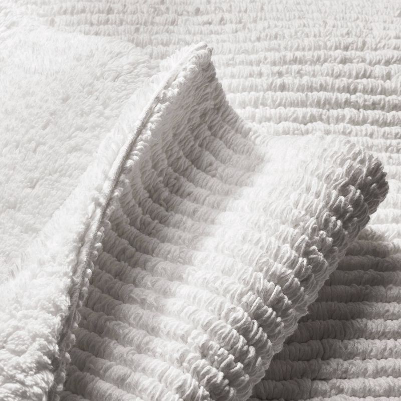 slide 3 of 4, 21"x34" Organic Melange Reversible Bath Rug White - Casaluna™, 1 ct