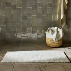 21"x34" Organic Melange Reversible Bath Rug White - Casaluna™