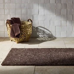 24"x40" Organic Melange Reversible Bath Rug Brown - Casaluna™