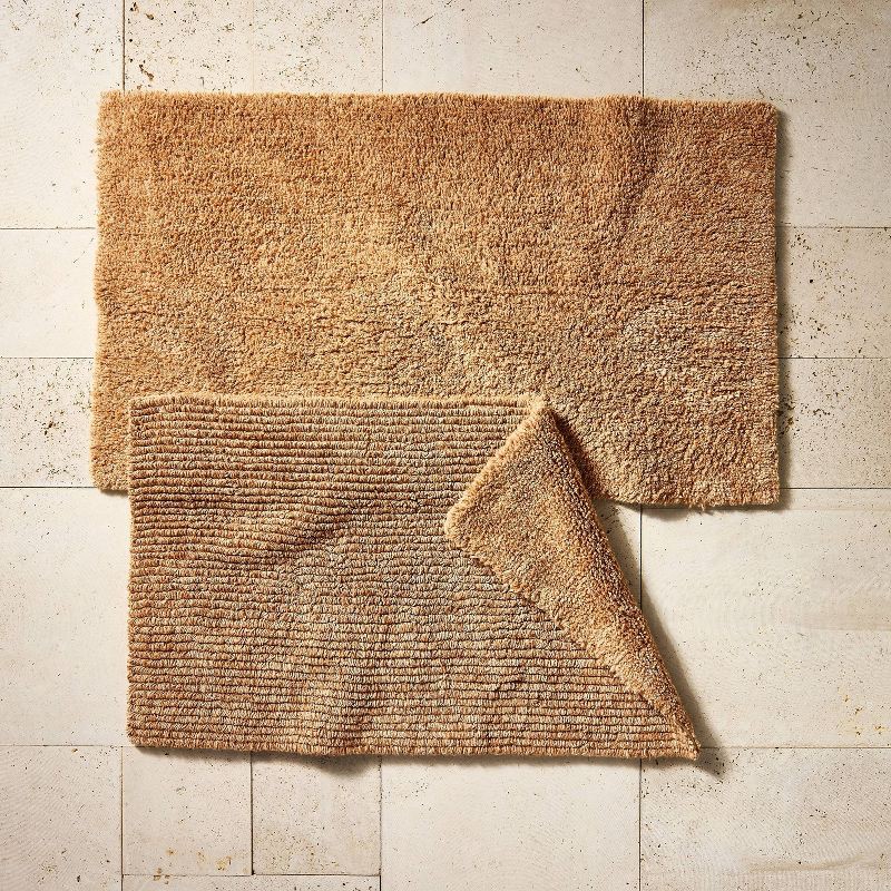 slide 2 of 4, 24"x40" Organic Melange Reversible Bath Rug Warm Brown - Casaluna™, 1 ct