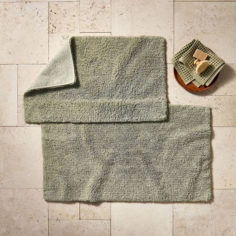 slide 2 of 4, 21"x34" Modal Plush Bath Rug Light Green - Casaluna™, 1 ct