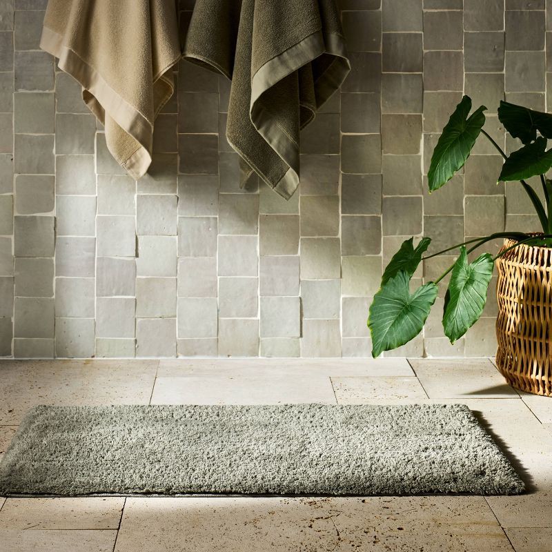slide 1 of 4, 21"x34" Modal Plush Bath Rug Light Green - Casaluna™, 1 ct