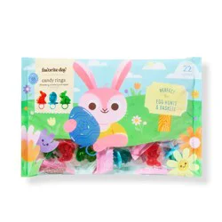 Spring Easter Bunny and Egg Candy Rings for Egg Hunt - 7.76oz/22ct - Favorite Day™
