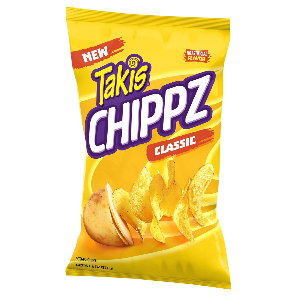 slide 11 of 13, Takis Classic Chippz 8 oz Sharing Size Bag, Salt Flavored Non-Spicy Salty Thin-Cut Potato Chips, 8 oz