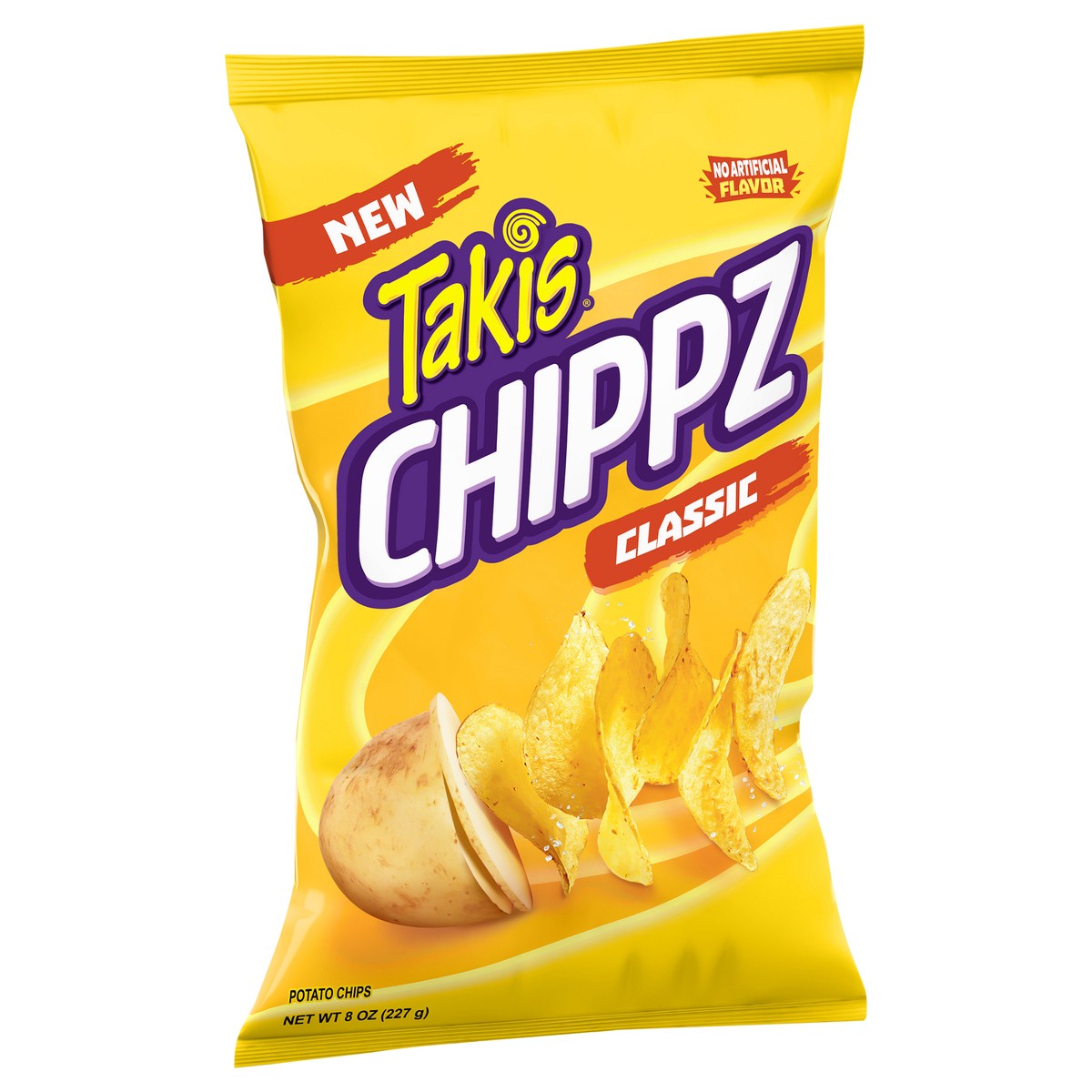 slide 9 of 13, Takis Classic Chippz 8 oz Sharing Size Bag, Salt Flavored Non-Spicy Salty Thin-Cut Potato Chips, 8 oz