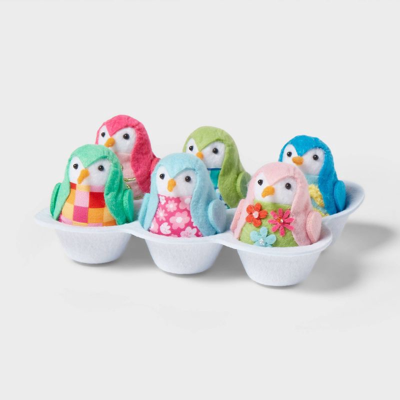 slide 1 of 3, Featherly Friends™ 7pc Fabric Easter Egg Carton - Spritz™, 7 ct
