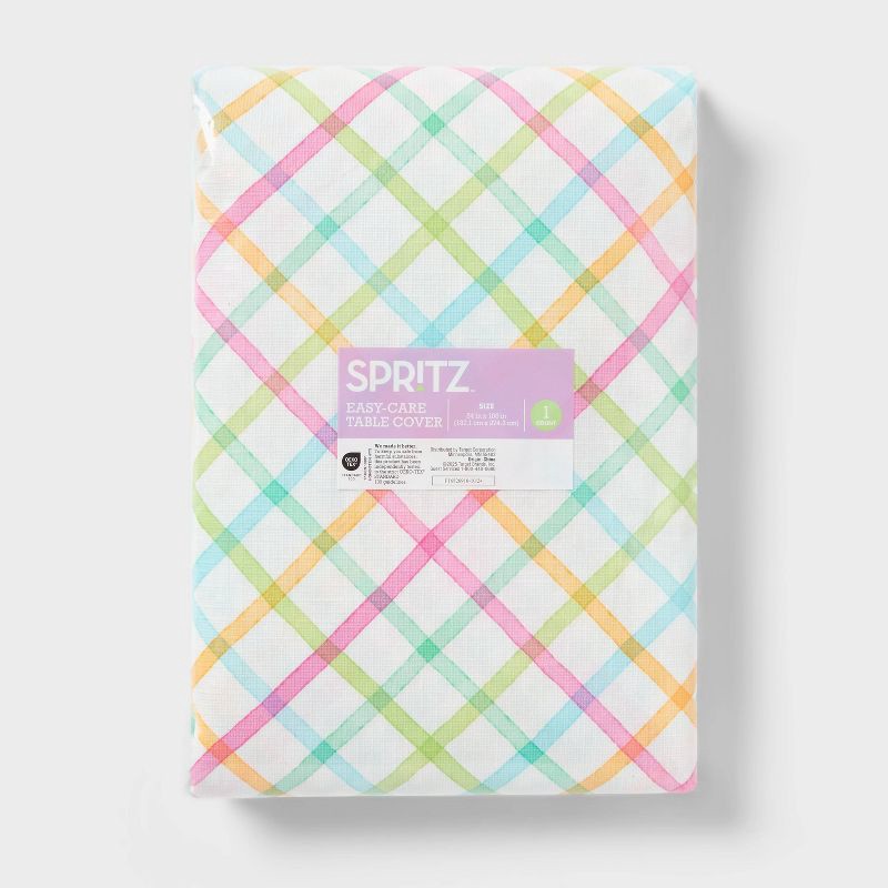 slide 3 of 3, 108"x54" Oblong Gingham Easter Tablecloth - Spritz™, 1 ct