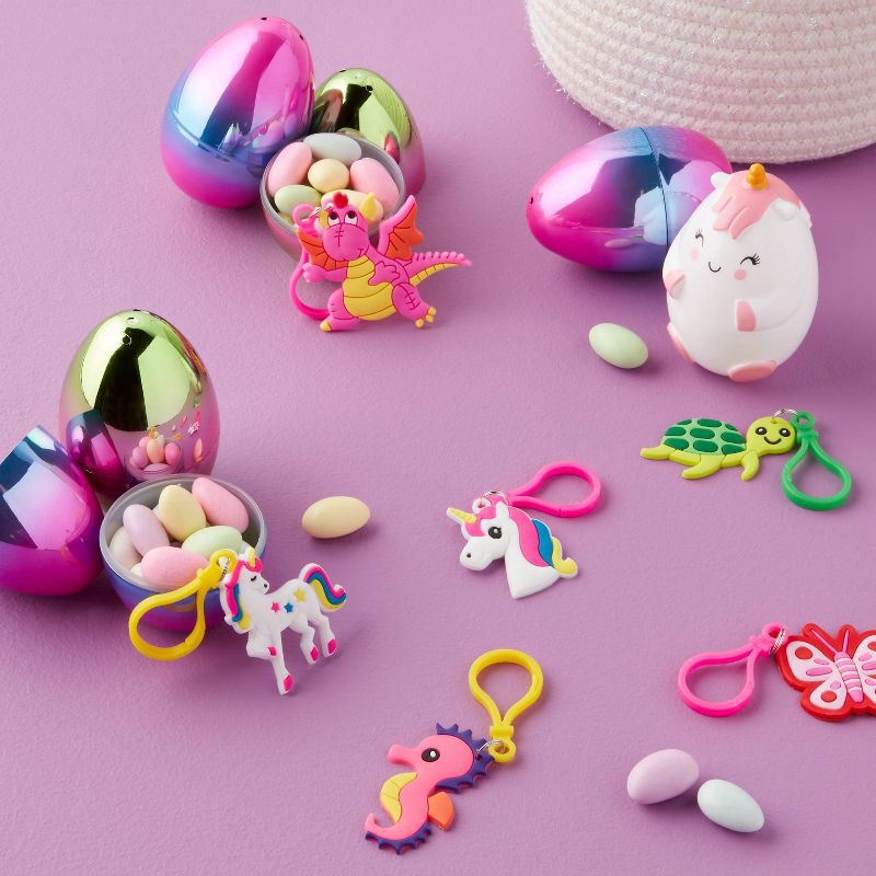 slide 2 of 3, Key Chains Easter Plastic Egg Fillers 12pc - Spritz™, 12 ct