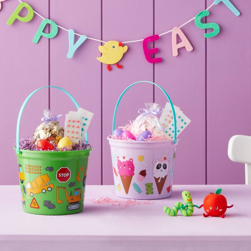 slide 2 of 3, Plastic Easter Bucket Ice Cream Animals and Sweets - Spritz™, 1 ct