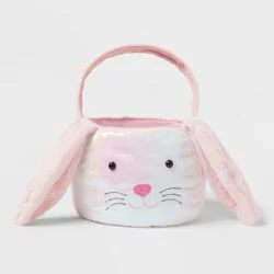 Round Sequins Bunny Easter Basket Iridescent - Spritz™