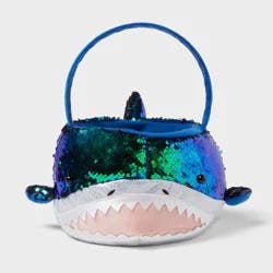 Round Sequins Shark Easter Basket Iridescent - Spritz™