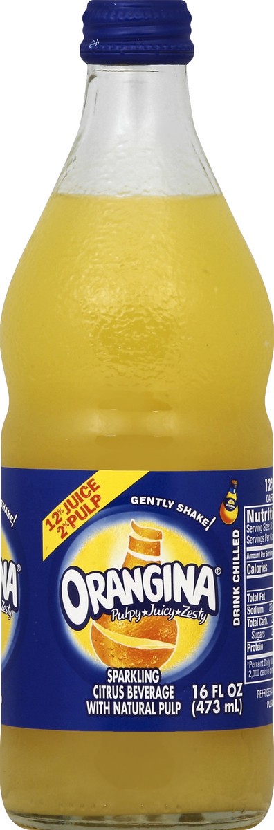 slide 2 of 4, Orangina, 16 fl oz glass bottle, 16 fl oz