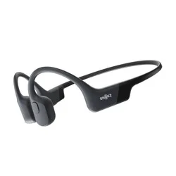 Shokz OpenRun Bluetooth Wireless Headphones - Black: Open-Ear, Built-In Microphone, Water-Resistant