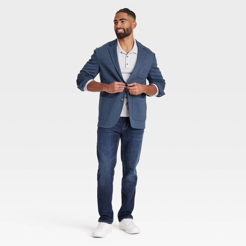 slide 3 of 3, Men's Comfort Wear Knit Blazer - Goodfellow & Co™ Fighter Pilot Blue S, 1 ct