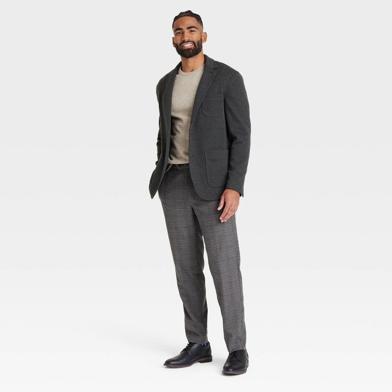 slide 3 of 3, Men's Comfort Wear Knit Blazer - Goodfellow & Co™ Charcoal Gray S, 1 ct