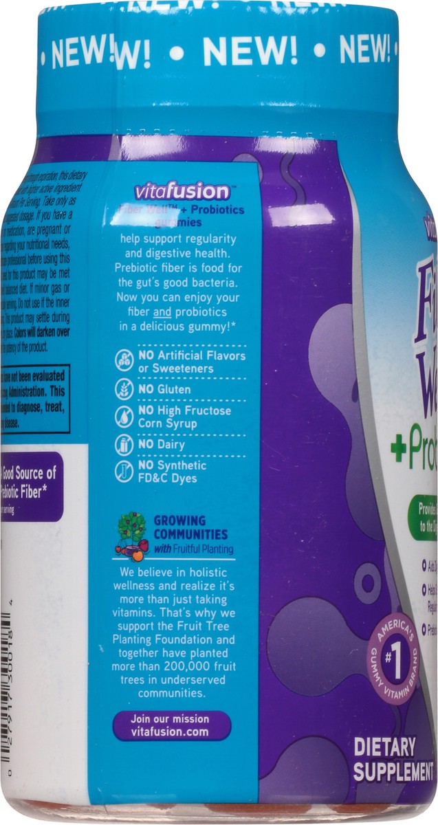 slide 7 of 9, Vitafusion Fiber Well + Probiotics Gummies, 60 ct