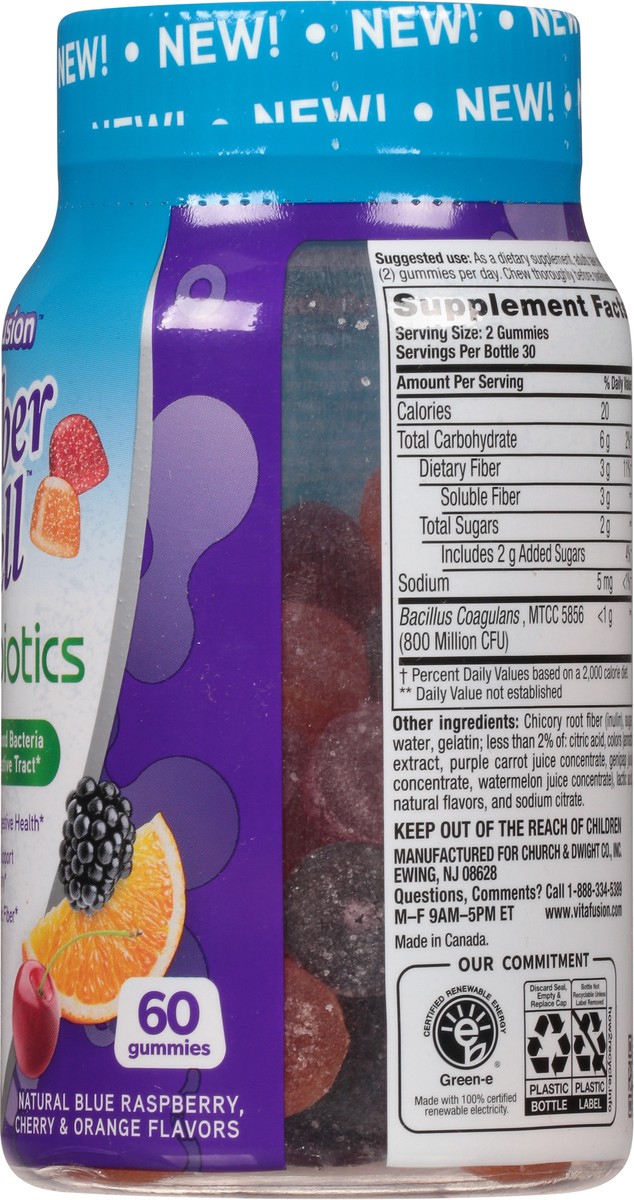 slide 8 of 9, Vitafusion Fiber Well + Probiotics Gummies, 60 ct