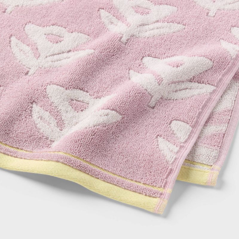 slide 3 of 5, Floral Kids' Hand Towel Purple - Pillowfort™, 1 ct