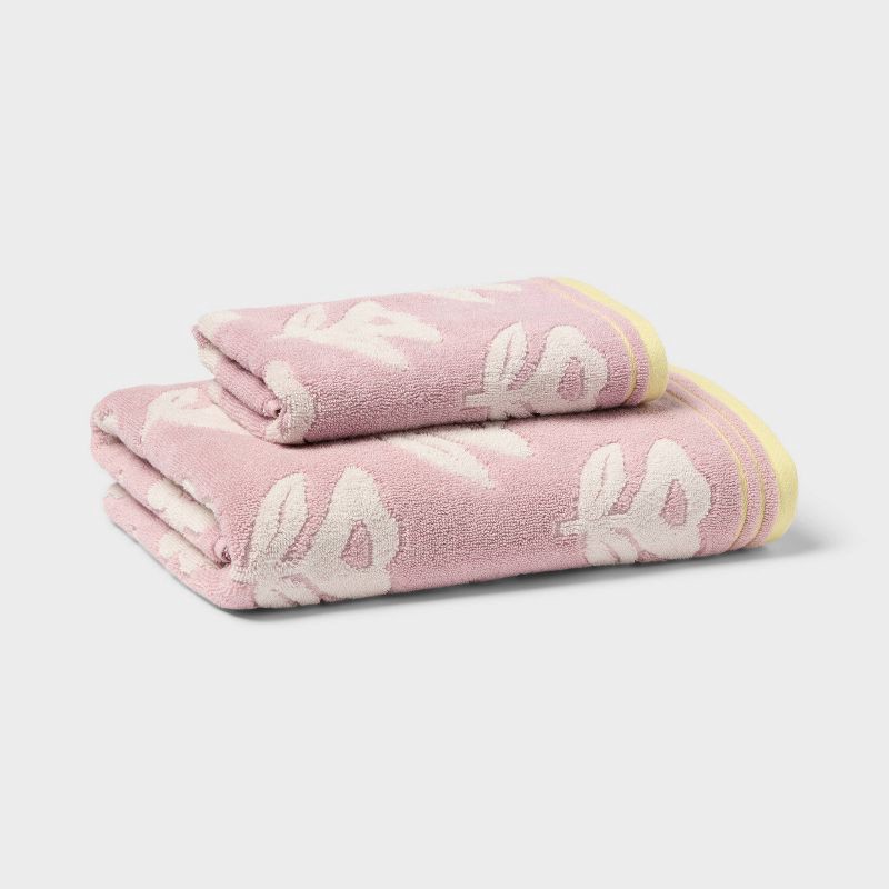 slide 4 of 5, Floral Kids' Hand Towel Purple - Pillowfort™, 1 ct