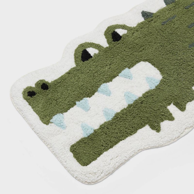 slide 3 of 4, Alligator Kids' Bath Rug - Pillowfort™, 1 ct