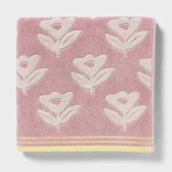 Floral Kids' Bath Towel Purple - Pillowfort™