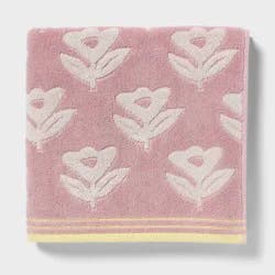 Floral Kids' Bath Towel Purple - Pillowfort™