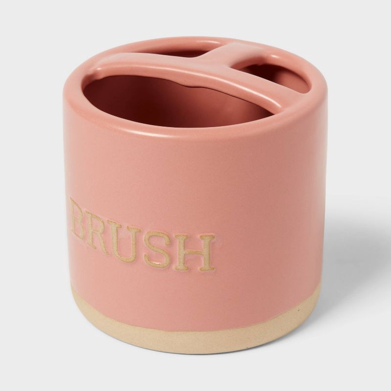 slide 3 of 3, Pink Kids' Tooth Brush Holder - Pillowfort™, 1 ct
