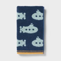 Submarine Kids' Hand Towel Navy - Pillowfort™