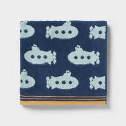 Submarine Kids' Bath Towel Navy - Pillowfort™