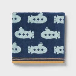 Submarine Kids' Bath Towel Navy - Pillowfort™