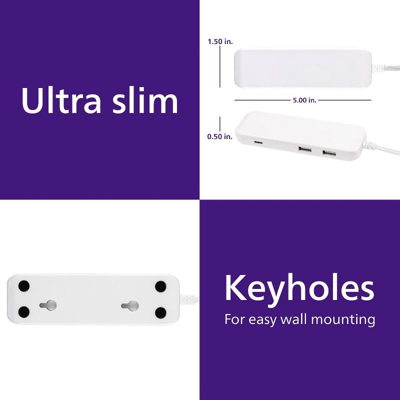 slide 6 of 6, Philips 6ft USB Charging Station with USB-A and USB-C, 6 ft