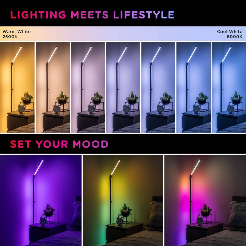 slide 2 of 9, Enbrighten Vibe Wi-Fi Spectrum RGBWIC Adjustable Accent Lamp with Music Sync & Color Changing: Indoor Metal Electric Decorative Lantern, 1 ct