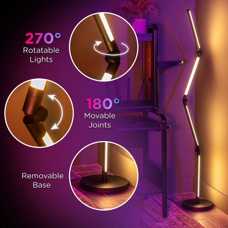 slide 4 of 9, Enbrighten Vibe Wi-Fi Spectrum RGBWIC Adjustable Accent Lamp with Music Sync & Color Changing: Indoor Metal Electric Decorative Lantern, 1 ct