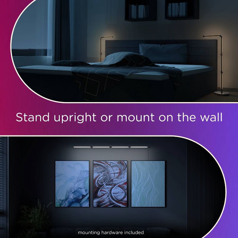 slide 5 of 9, Enbrighten Vibe Wi-Fi Spectrum RGBWIC Adjustable Accent Lamp with Music Sync & Color Changing: Indoor Metal Electric Decorative Lantern, 1 ct