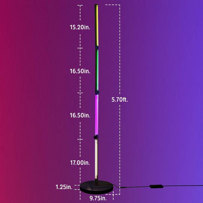 slide 8 of 9, Enbrighten Vibe Wi-Fi Spectrum RGBWIC Adjustable Accent Lamp with Music Sync & Color Changing: Indoor Metal Electric Decorative Lantern, 1 ct