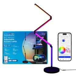 Enbrighten Vibe Wi-Fi Spectrum RGBWIC Adjustable Accent Lamp with Music Sync & Color Changing: Indoor Metal Electric Decorative Lantern