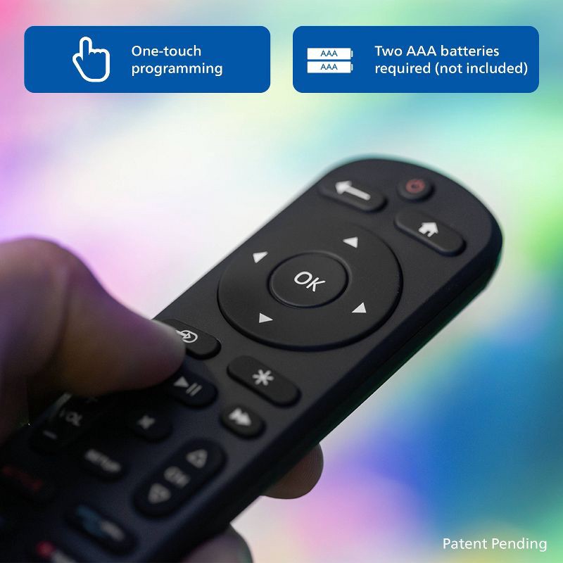 slide 4 of 7, Philips One-Touch Programming Streaming Replacement Remote: Infrared TV Accessory, 1 ct