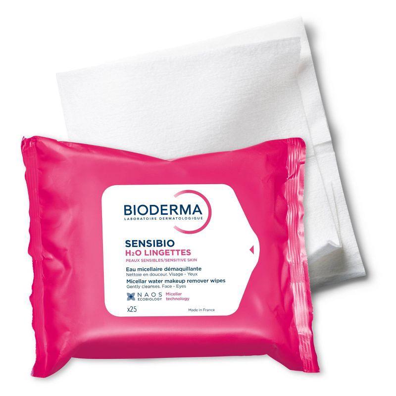 slide 2 of 4, Bioderma Sensibio H2O Facial Cleansing And Makeup Removing Wipes For Sensitive Skin - 25ct, 25 ct